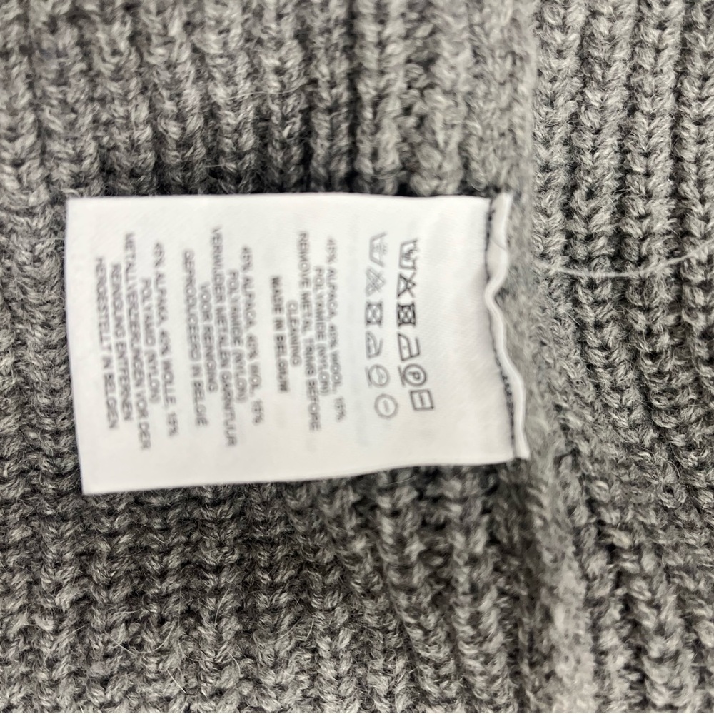 Dries Van Noten Grey Wool Alpaca Sleeveless Mock Turtleneck Oversize Sweater S - Picture 5 of 6
